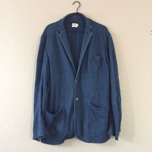 Faherty interloop denim blue knit blazer SZ Large